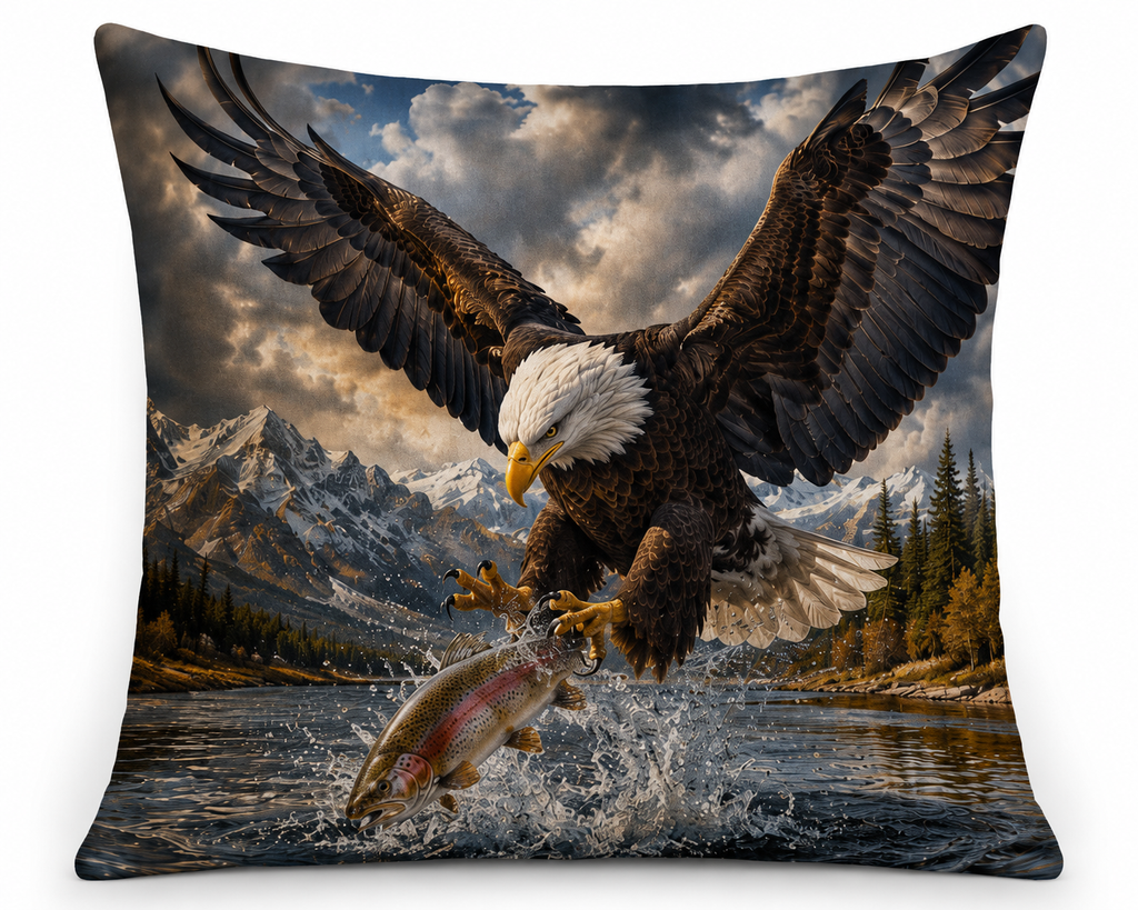 Eagles & Salmon - Throw Pillow Cover Set