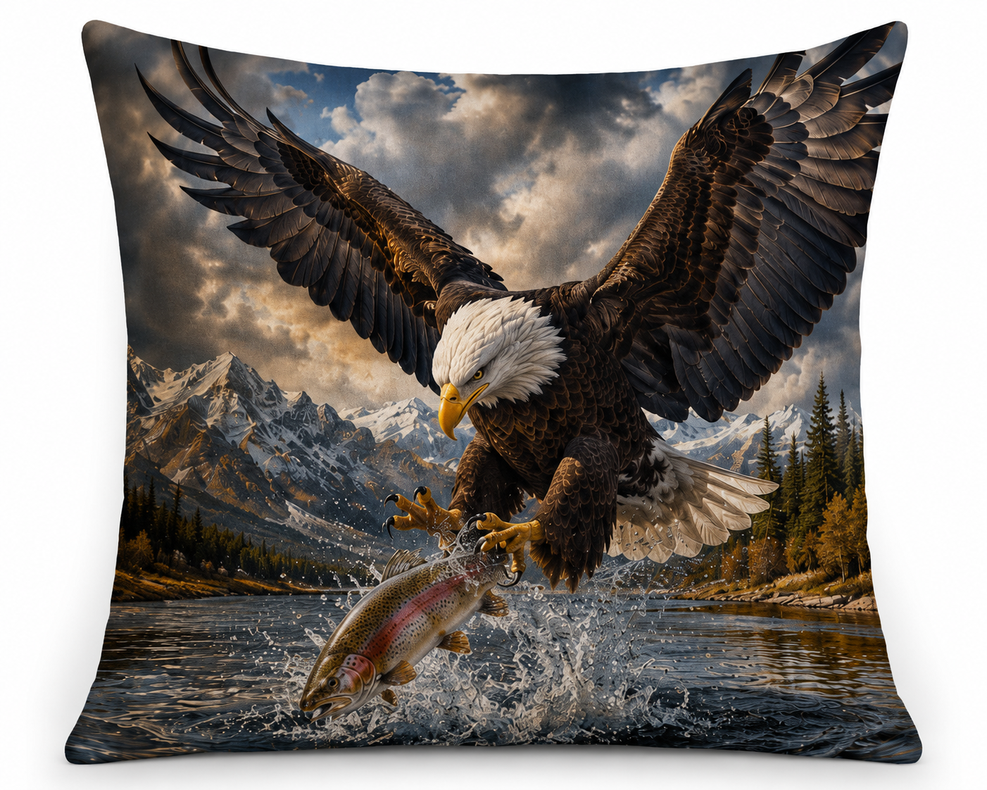 Eagles & Salmon - Throw Pillow Cover Set