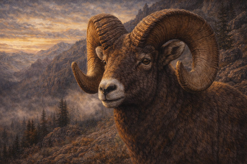Bighorn Sheep - Print On Canvas