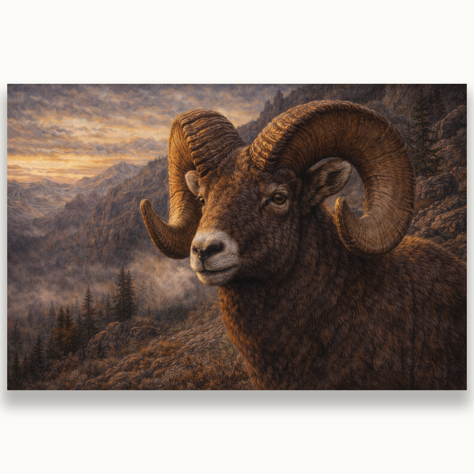 Bighorn Sheep - Print On Canvas
