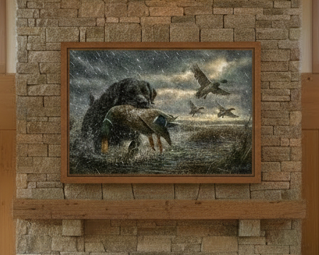 Black Lab "Against The Storm" - Print on Canvas