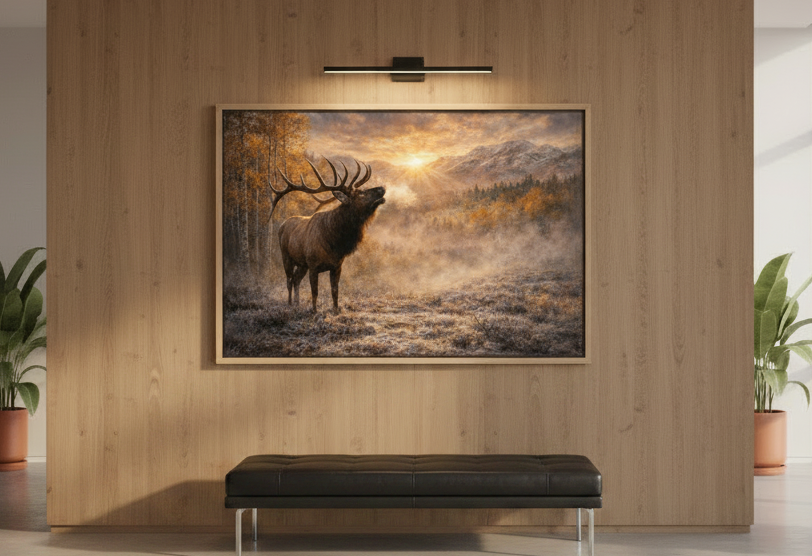 Bugling Wyoming Elk - Print On Canvas