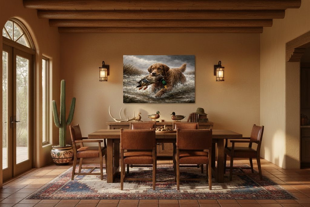 Chesapeake Bay Retriever "Last Retrieve Of The Day" - Print on Canvas