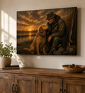 Golden Retriever & Duck Hunter - Print on Canvas