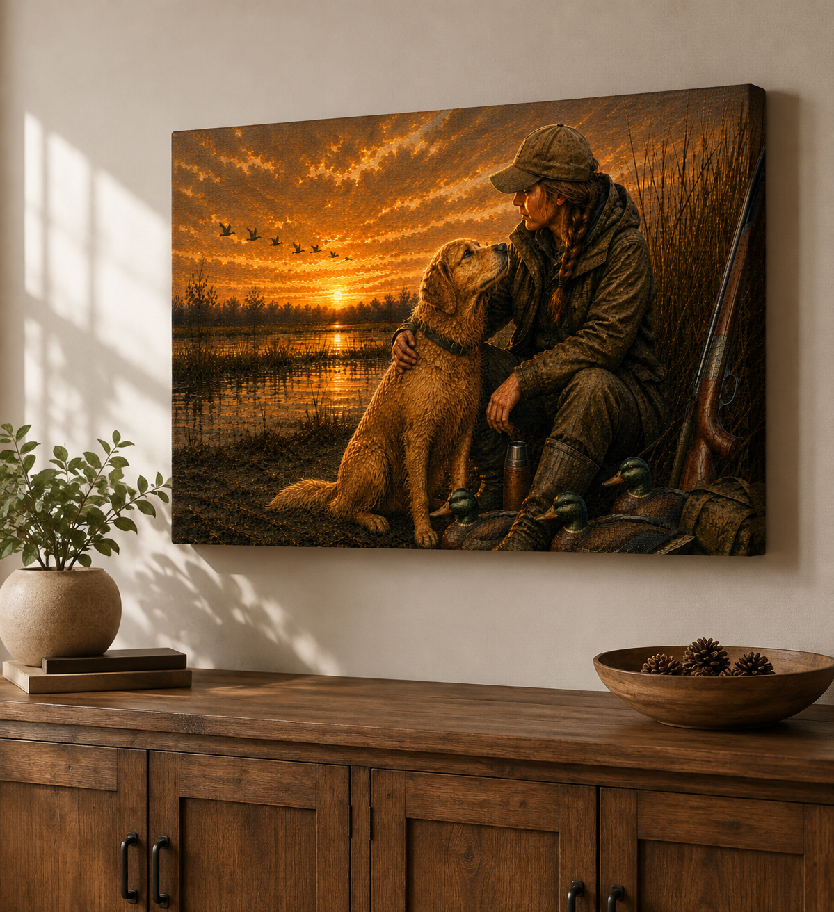 Duck Hunting Companions - Print on Canvas