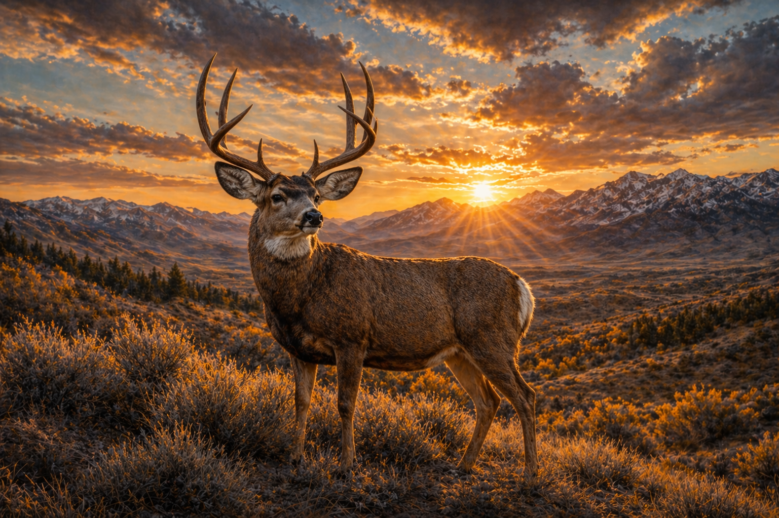 High Plains Mule Deer - Print On Canvas