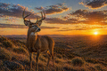 High Plains White-Tailed Deer - Print On Canvas