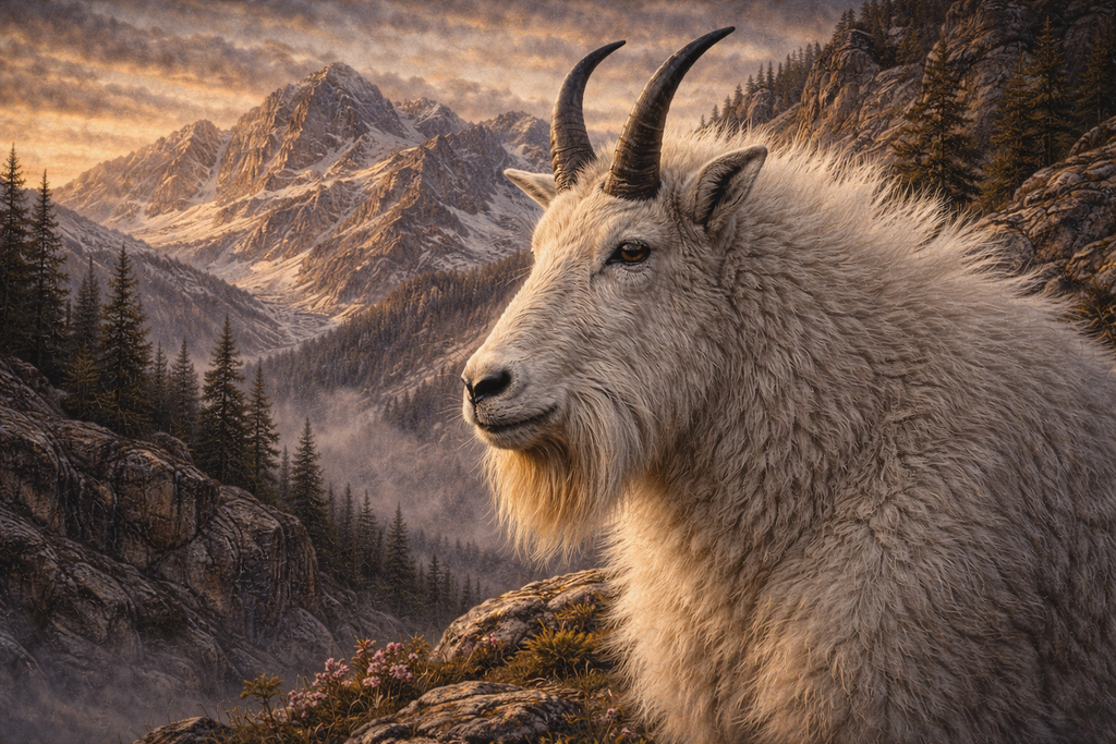 Mountain Goat - Print On Canvas