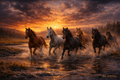 Northern Plains Mustangs - Print On Canvas