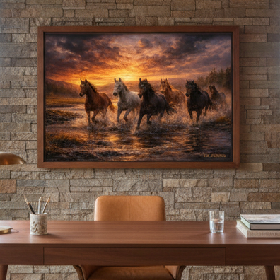 Northern Plains Mustangs - Print On Canvas