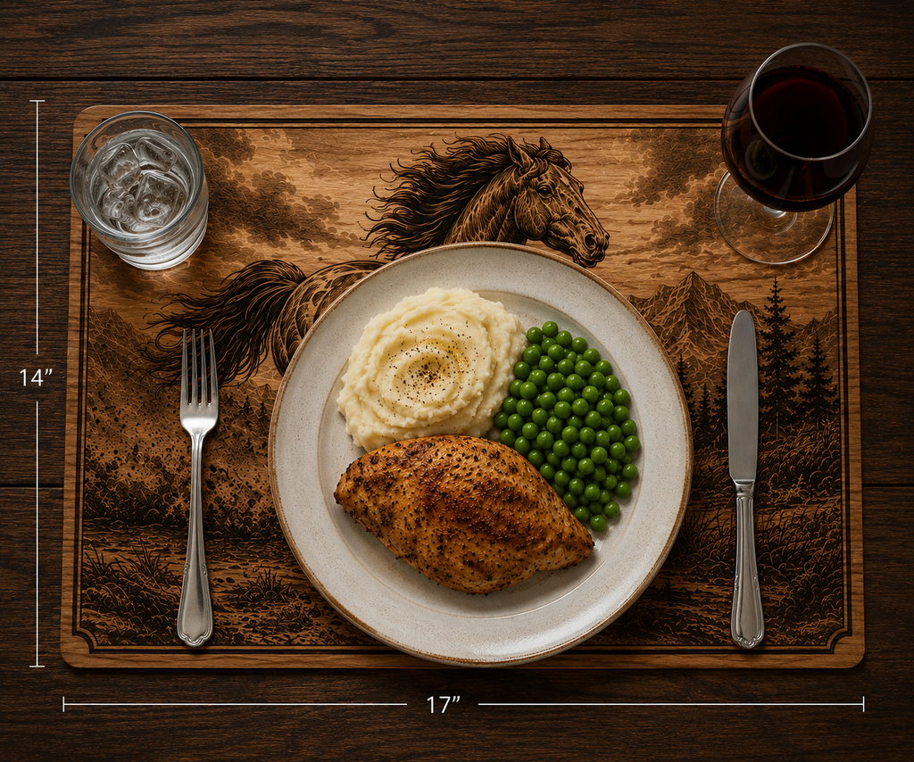 High Plains Legends Laser-engraved Wood Placemats - Set of 6